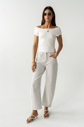 Tilly Striped Barrel Jeans