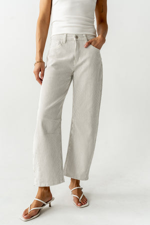 Tilly Striped Barrel Jeans