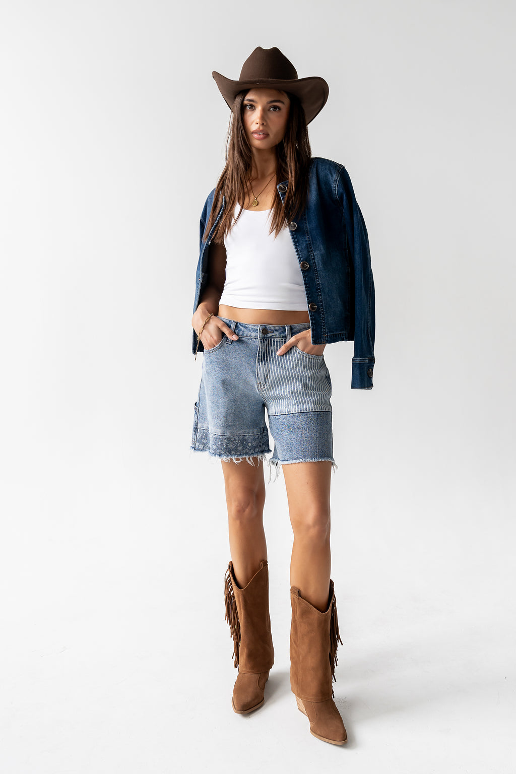 Benny Contrast Denim Shorts
