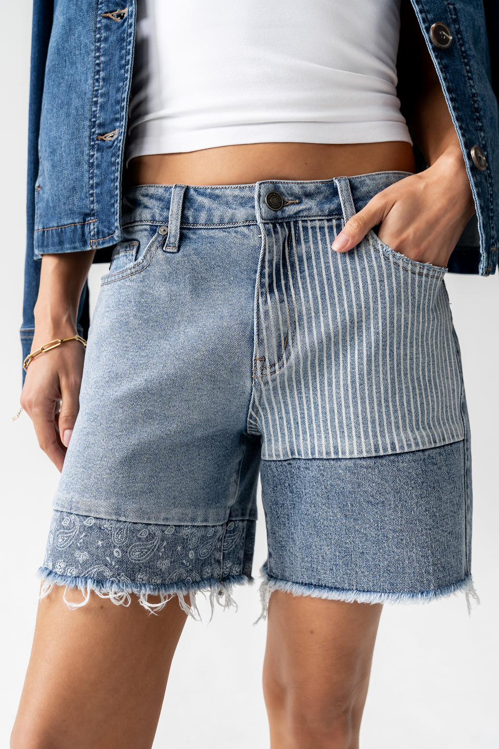 Benny Contrast Denim Shorts
