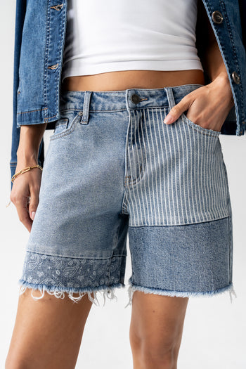 Benny Contrast Denim Shorts