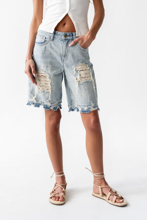 Cashe Distressed Bermuda Shorts