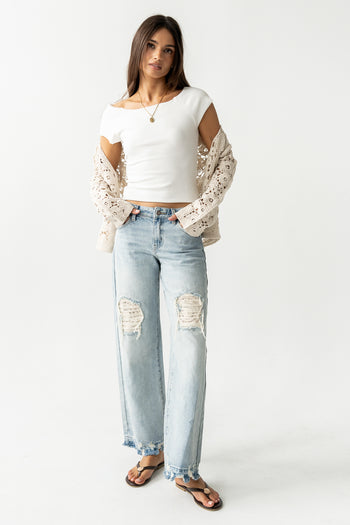 Lennox Knit Top in White