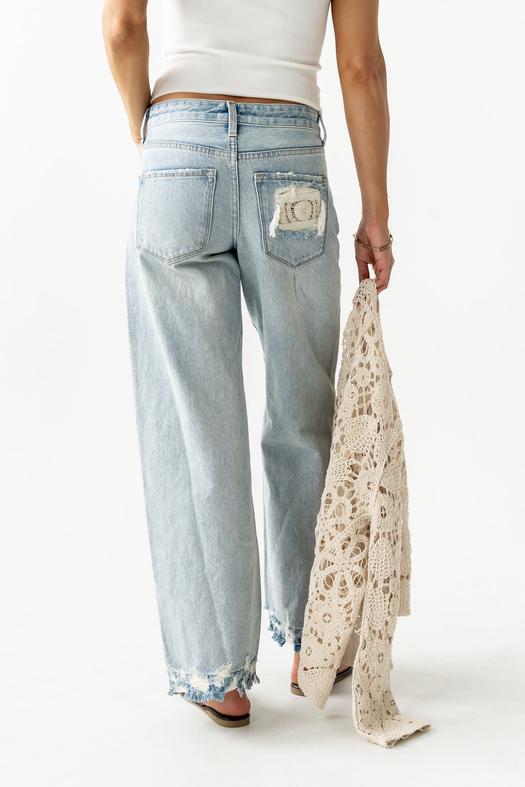 Marvin Crochet Wide Leg Jeans