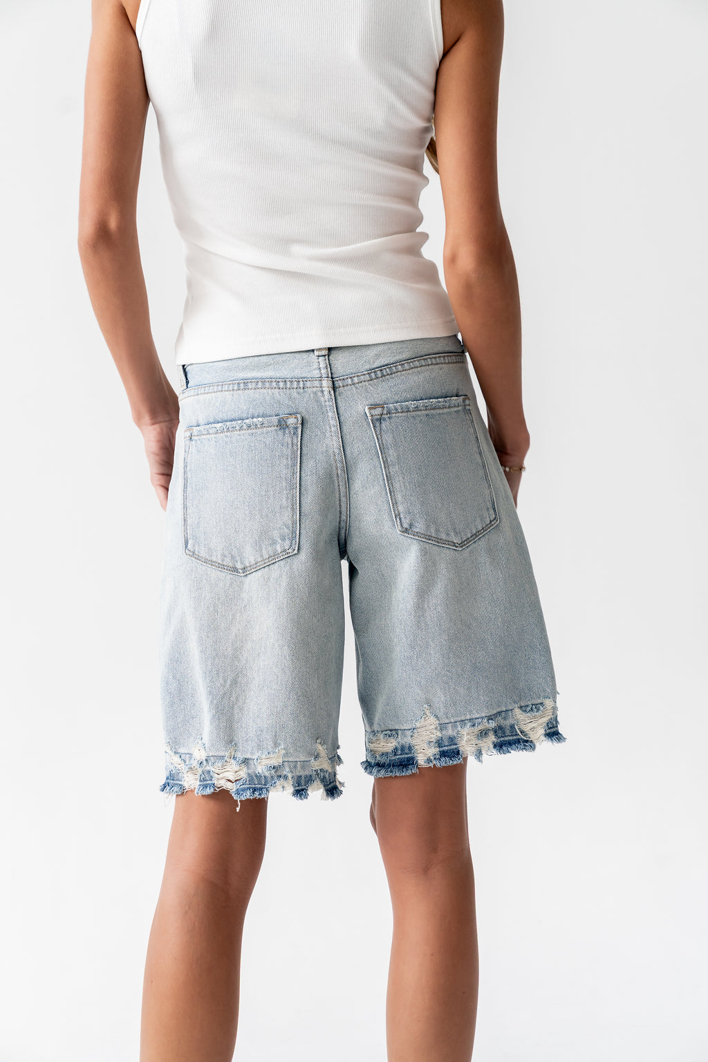 Cashe Distressed Bermuda Shorts
