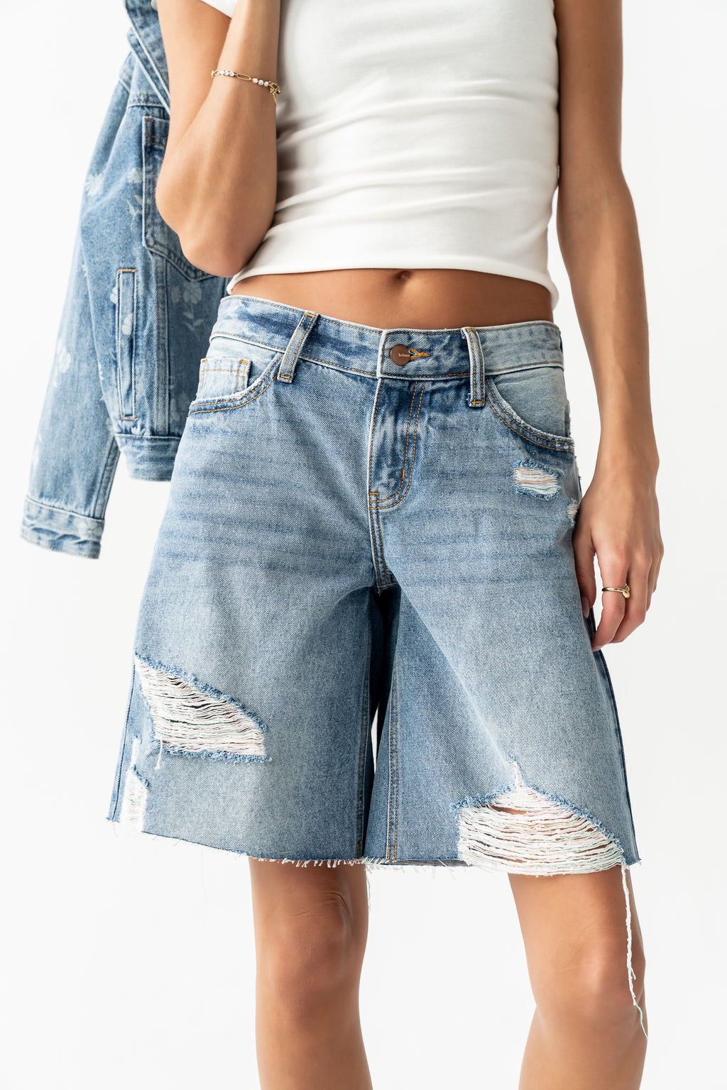 Winston Distressed Bermuda Shorts