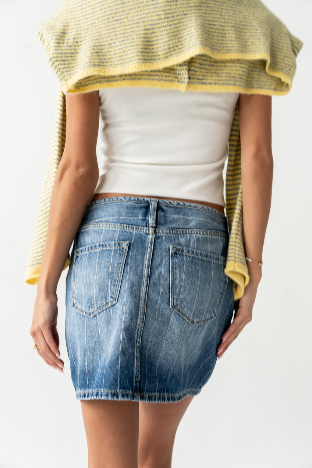 Alder Striped Denim Mini Skirt
