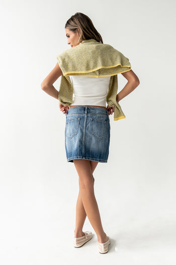 Alder Striped Denim Mini Skirt