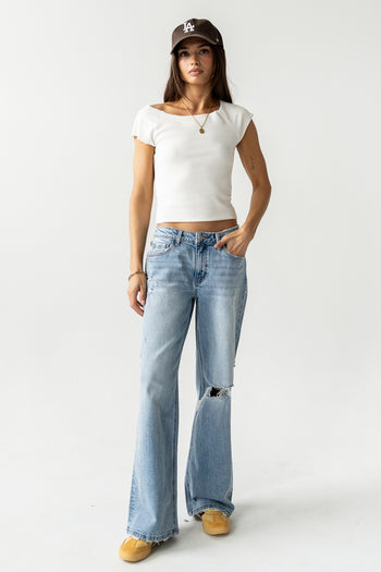 Lennox Knit Top in White