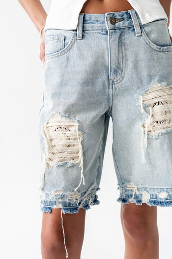 Cashe Distressed Bermuda Shorts