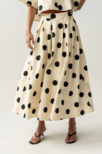 Jacklynn Polka Dot Midi Skirt