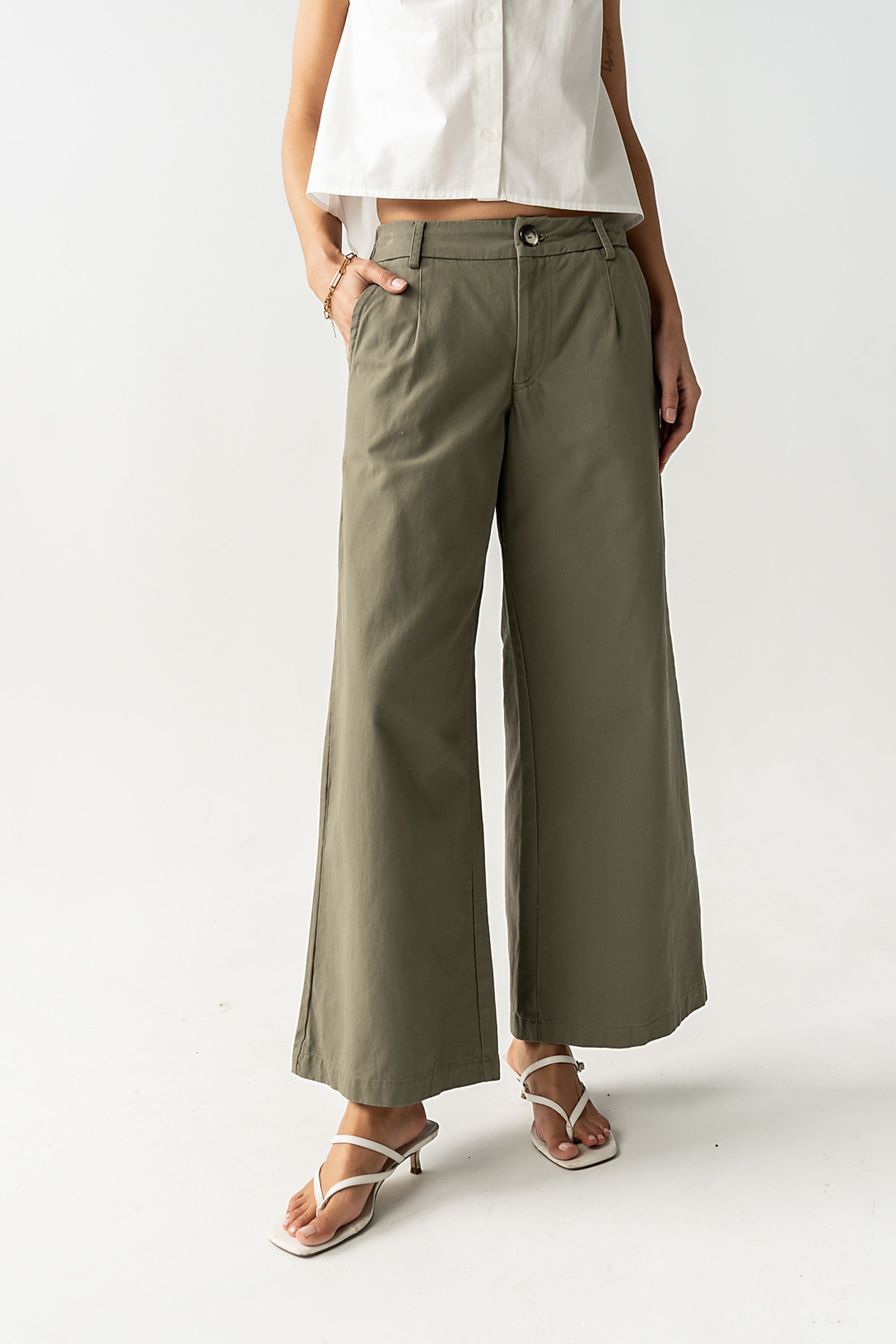 Jannah Wide Leg Pants in Olive