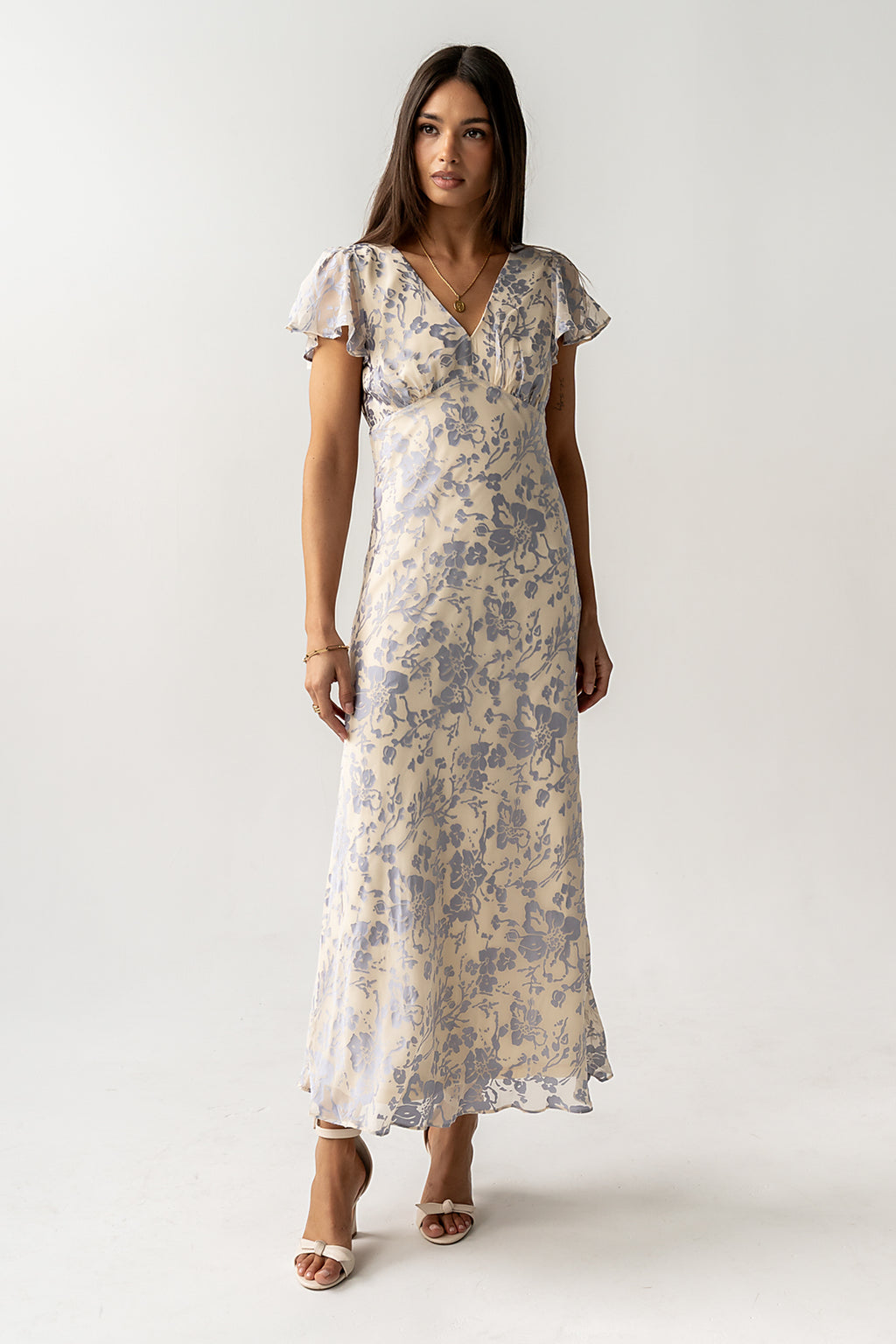 Ashtin Floral Maxi Dress in Blue
