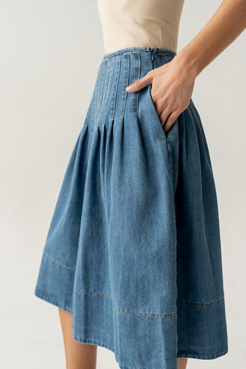 Sierra Pleated Midi Skirt