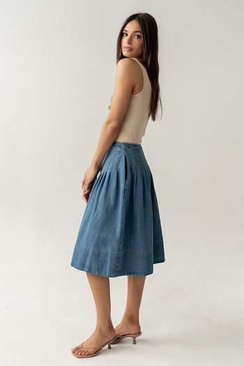 Sierra Pleated Midi Skirt