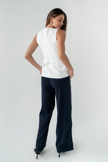 Penny Button Up Vest in White