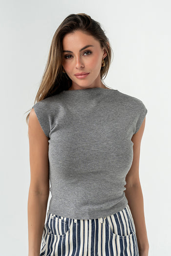 Maggie Knit Top in Grey
