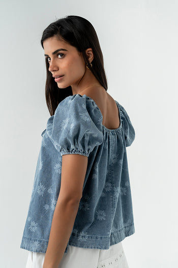 Brinklee Floral Denim Top
