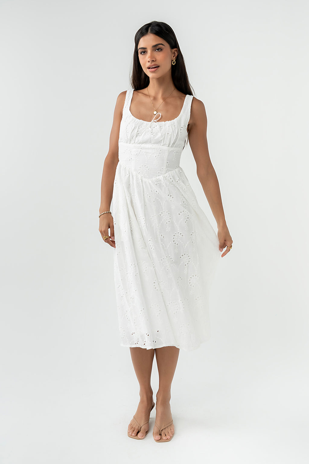 Maizey Embroidered Midi Dress
