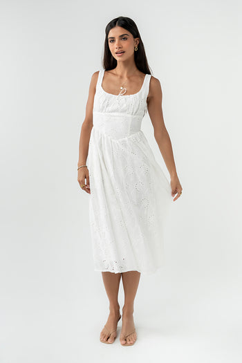 Maizey Embroidered Midi Dress