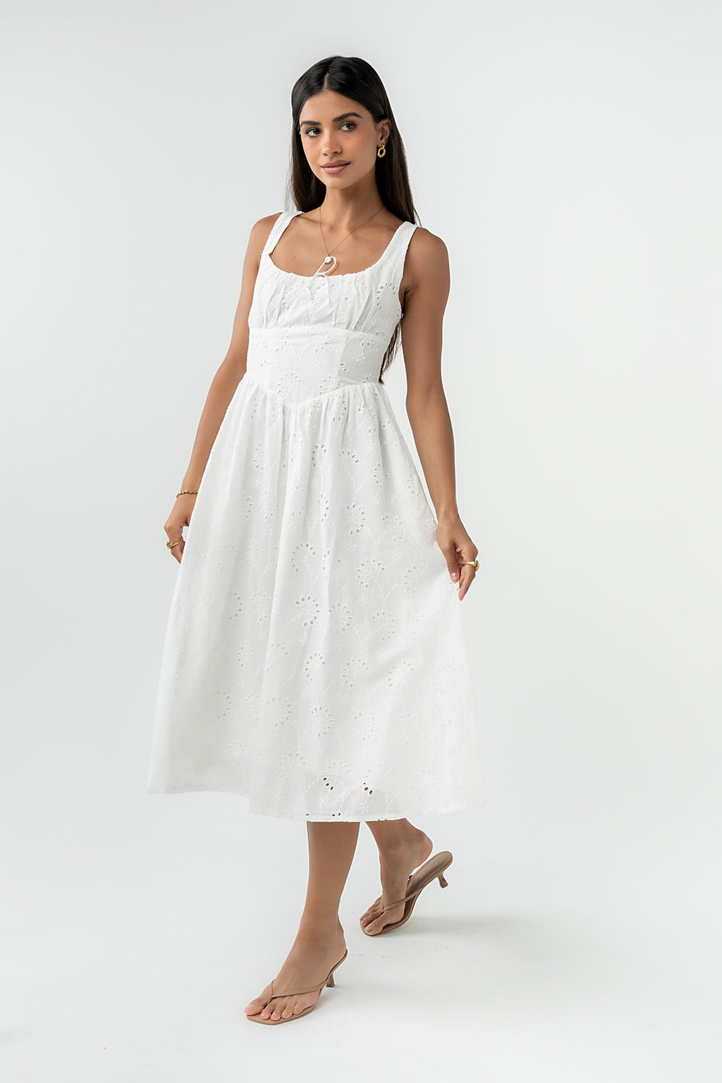 Maizey Embroidered Midi Dress