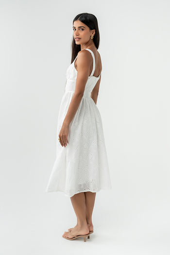 Maizey Embroidered Midi Dress