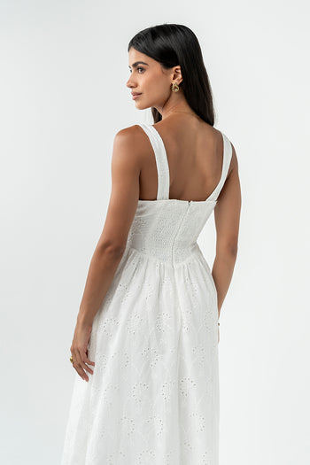 Maizey Embroidered Midi Dress