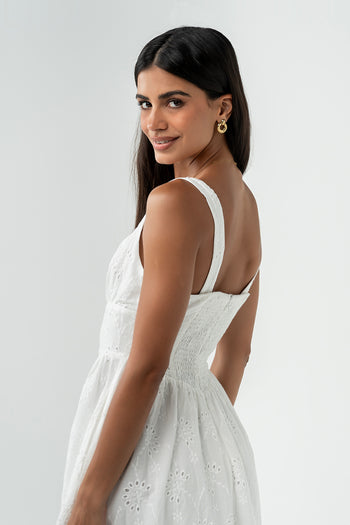 Maizey Embroidered Midi Dress