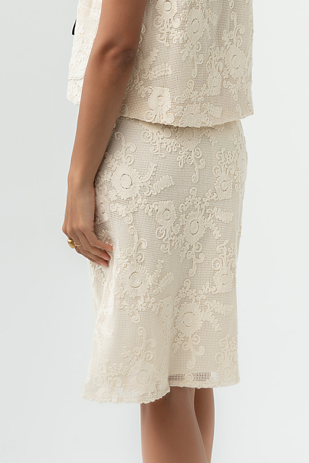 Justin Crochet Midi Skirt