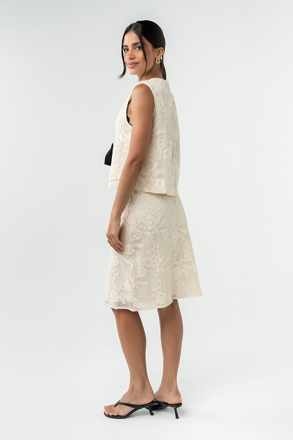 Justin Crochet Midi Skirt