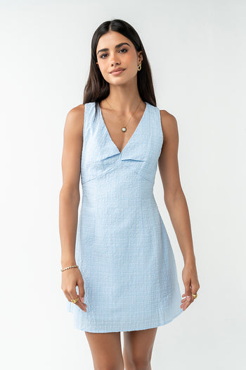Jayden Sleeveless Mini Dress in Blue
