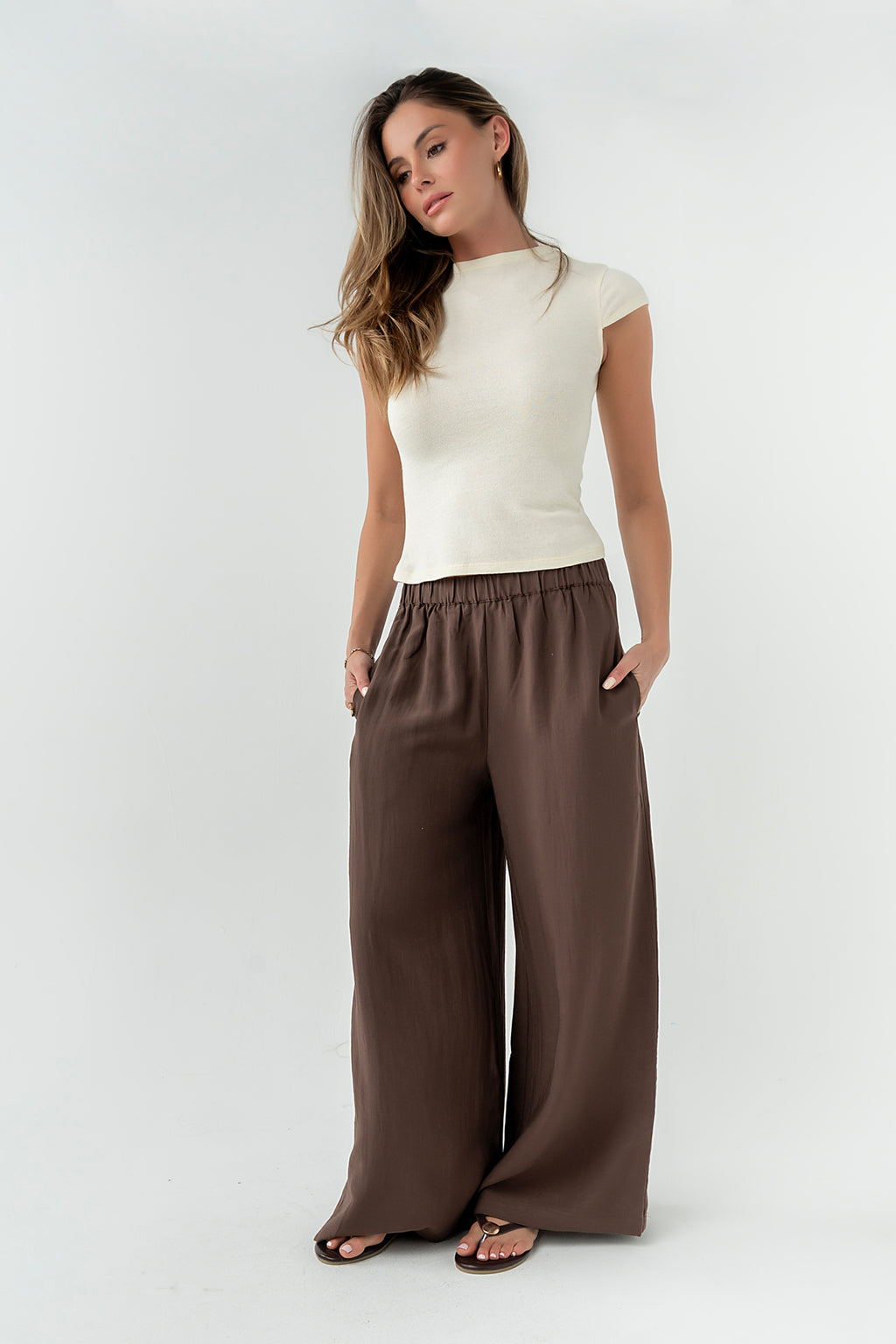 Sadie Textured Top in Cream