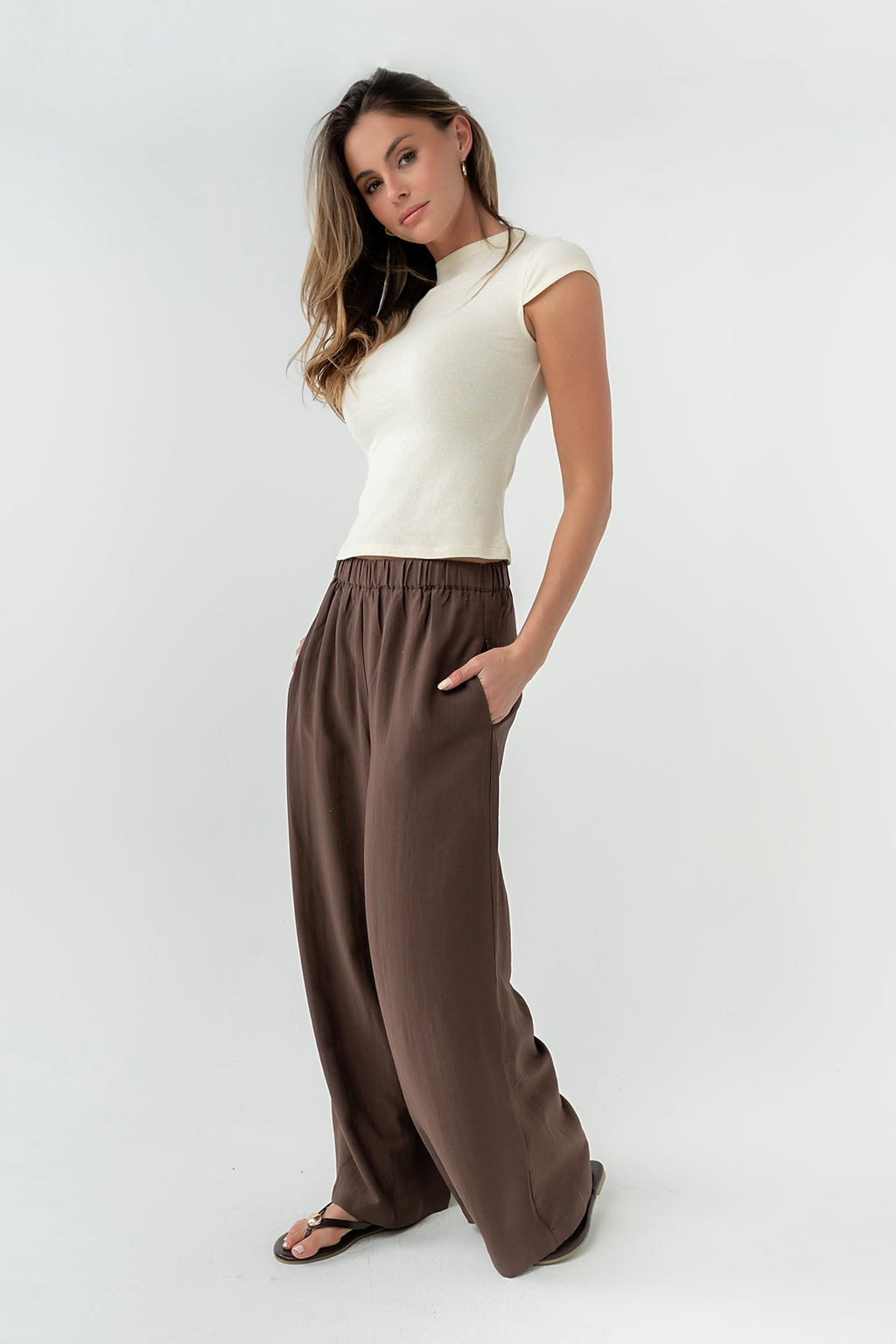 Sadie Textured Top in Cream