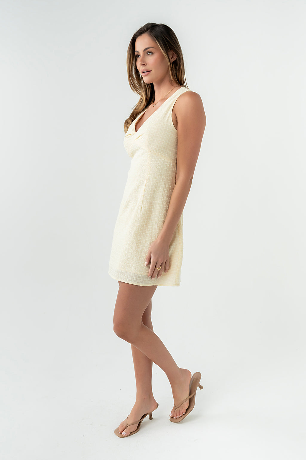 Jayden Sleeveless Mini Dress in Yellow