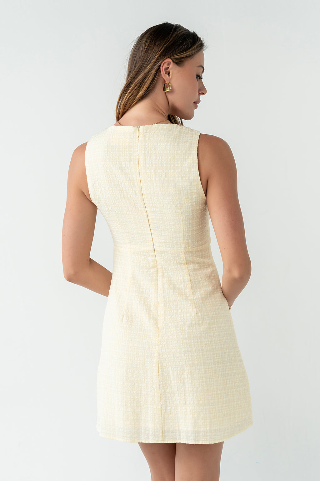 Jayden Sleeveless Mini Dress in Yellow