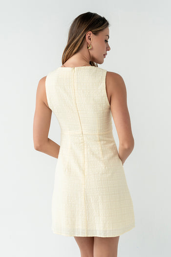 Jayden Sleeveless Mini Dress in Yellow