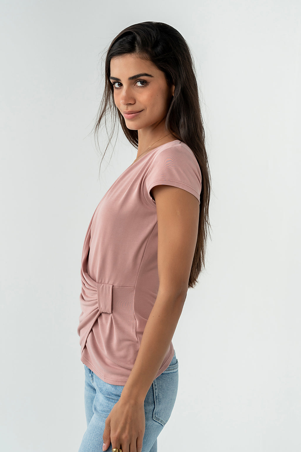 Brenda Cross Top in Mauve