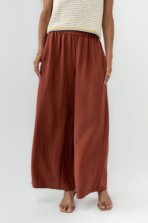 Lee Wide Leg Pants in Brick