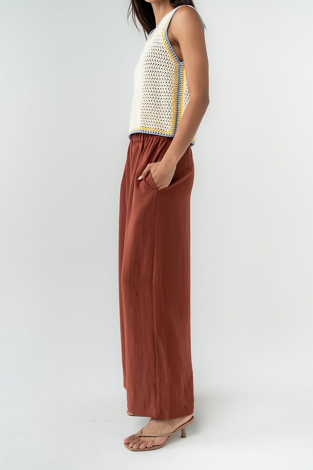 Lee Wide Leg Pants in Brick