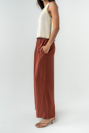 Lee Wide Leg Pants in Brick