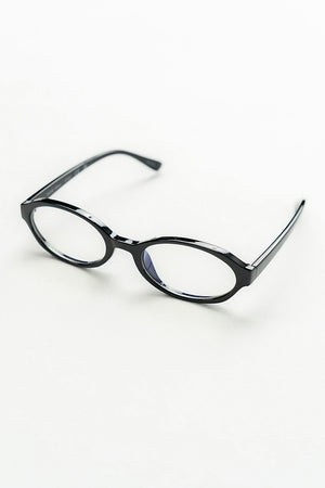 Eve Oval Blue Light Glasses in Black