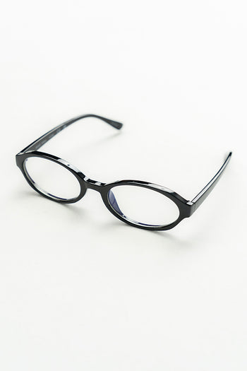 Eve Oval Blue Light Glasses in Black