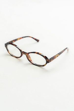 Eve Oval Blue Light Glasses in Tortoise