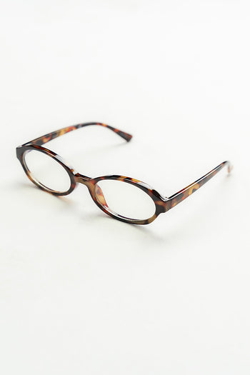 Eve Oval Blue Light Glasses in Tortoise