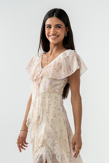 Kora Ruffle Maxi Dress in Yellow