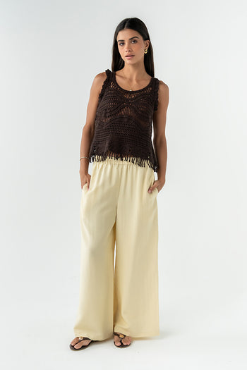 Lee Wide Leg Pants in Yellow