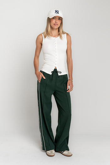 Emily Striped Wide Leg Pants in Green