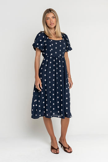 Tara Embroidered Midi Dress