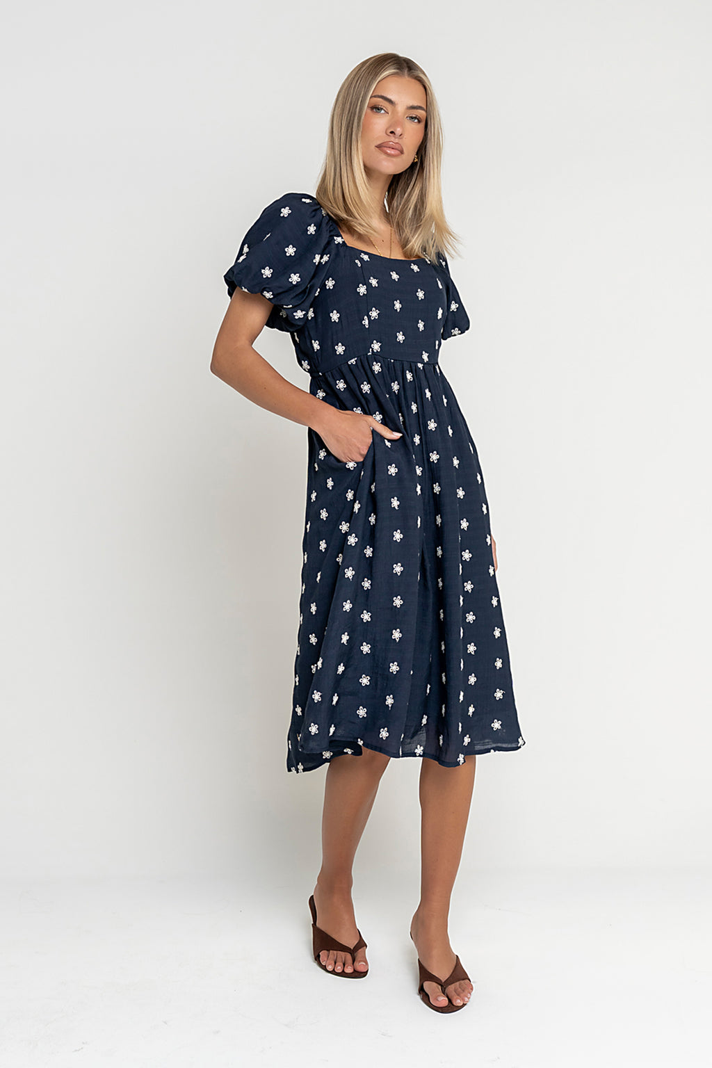 Tara Embroidered Midi Dress