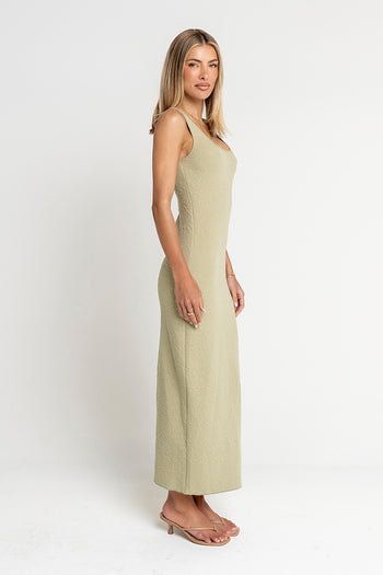 Melissa Textured Maxi Dress in Green